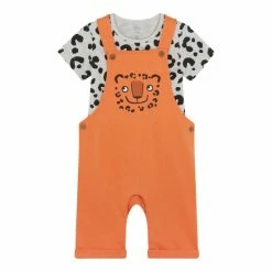 F&F Orange Toger Sweat Dungaree Set