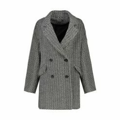 F&F Heringbone Double Breasted Formal Black Coat -F&F Shop unnamed file 2312