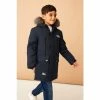 F&F Blue Parka With Faux Fur Hooded Coat -F&F Shop unnamed file 2364