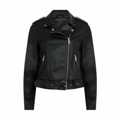 F&F PU Black Biker Coat -F&F Shop unnamed file 2387