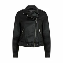 F&F PU Black Biker Coat -F&F Shop unnamed file 2388