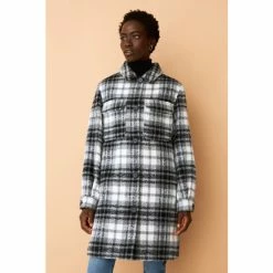 F&F Black Borg Lined Check Shacket -F&F Shop unnamed file 2418