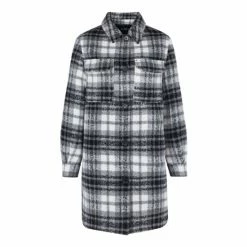 F&F Black Borg Lined Check Shacket -F&F Shop unnamed file 2420