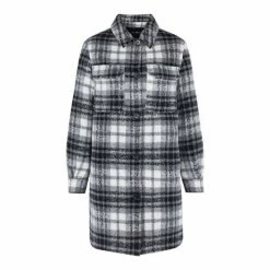 F&F Black Borg Lined Check Shacket -F&F Shop unnamed file 2421