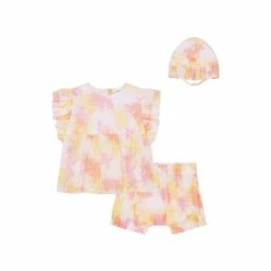 F&F Cream Tie Dye Short Set With Hat