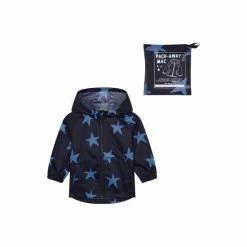 F&F Blue Packaway Star Print Mac Coat -F&F Shop unnamed file 2432