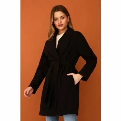 F&F Belted Black Wrap Coat 6 F&F Belted Black Wrap Coat -F&F Shop unnamed file 2470