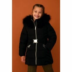 F&F Black Belted Coat