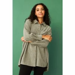 F&F Khaki Green Cord Oversized Shirt