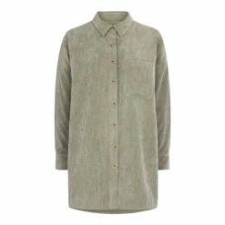 F&F Khaki Green Cord Oversized Shirt -F&F Shop unnamed file 2494