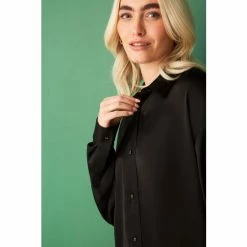 F&F Oversized Black Satin Shirt -F&F Shop unnamed file 2538