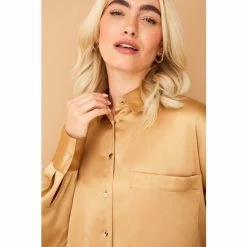 F&F Gold Luxe Satin Shirt -F&F Shop unnamed file 2573
