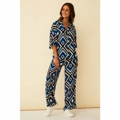 F&F Blue Geo Shirt -F&F Shop unnamed file 2578