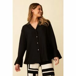 F&F Satin Flute Black Sleeve Shirt 4 F&F Satin Flute Black Sleeve Shirt -F&F Shop unnamed file 2600