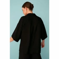 F&F Textured Satin Black Shirt -F&F Shop unnamed file 2606