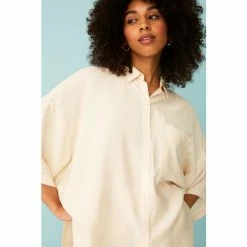 F&F Cream Textured Satin Shirt -F&F Shop unnamed file 2613