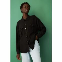 F&F Black Premium Button Shirt