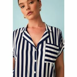 F&F Blue Lightweight Stripe Shirt -F&F Shop unnamed file 2636