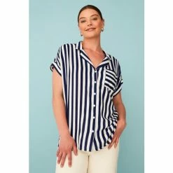 F&F Blue Lightweight Stripe Shirt -F&F Shop unnamed file 2637