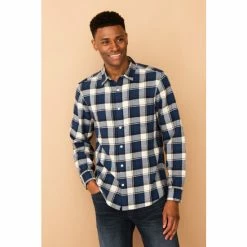 F&F Blue Check Flannel Shirt -F&F Shop unnamed file 2648
