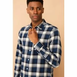 F&F Blue Check Flannel Shirt -F&F Shop unnamed file 2649