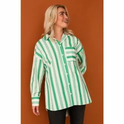 F&F Green Stripe Poplin Shirt