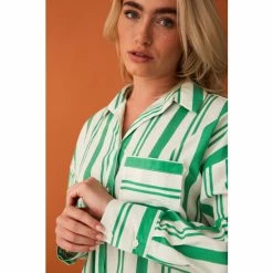 F&F Green Stripe Poplin Shirt -F&F Shop unnamed file 2662