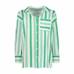 F&F Green Stripe Poplin Shirt -F&F Shop unnamed file 2663