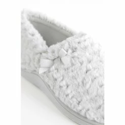 F&F Grey Faux Fur Closed Back Slippers 4 F&F Grey Faux Fur Closed Back Slippers -F&F Shop unnamed file 2718