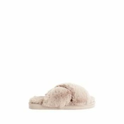 F&F Brown Faux Fur Crossover Chunky Slippers 5 F&F Brown Faux Fur Crossover Chunky Slippers -F&F Shop unnamed file 2727
