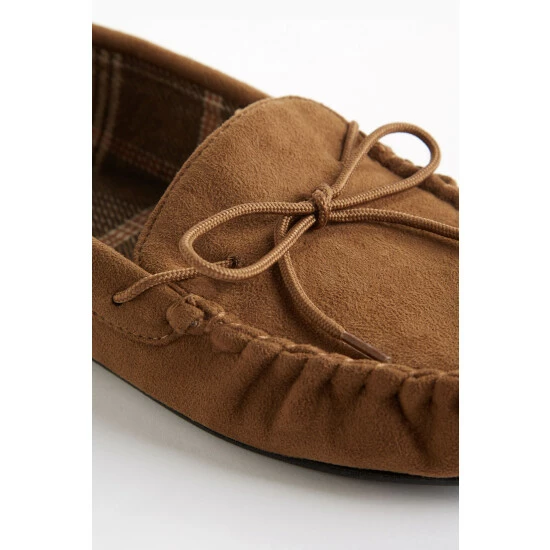 unnamed-file-2730.jpg F&F Moccasin Brown Check Lace Up Slippers -F&F Shop unnamed file 2730