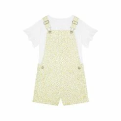 F&F Natural Ditsy Floral Bibshort And T-Shirt Set -F&F Shop unnamed file 274