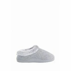 F&F Grey Fur Snug Knit Closed Back Slippers 5 F&F Grey Fur Snug Knit Closed Back Slippers -F&F Shop unnamed file 2743