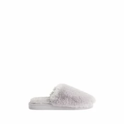 F&F Grey Chunky Faux Fur Mules