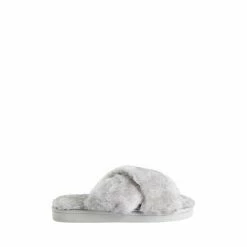 F&F Grey Tipped Faux Fur Crossover Chunky Slippers 5 F&F Grey Tipped Faux Fur Crossover Chunky Slippers -F&F Shop unnamed file 2755