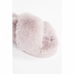 F&F Pink Faux Fur Crossover Chunky Slippers 4 F&F Pink Faux Fur Crossover Chunky Slippers -F&F Shop unnamed file 2764