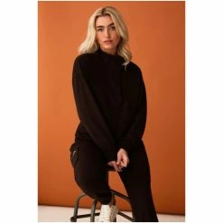 F&F Premium Zip Placket Brown Sweatshirt