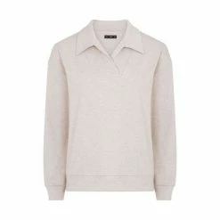 F&F Natural Collar V-Neck Long Sleeve Top -F&F Shop unnamed file 2843