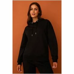 F&F Brushed Back Black Hoodie