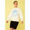 F&F White Embroidered Palm Tree Sweatshirt