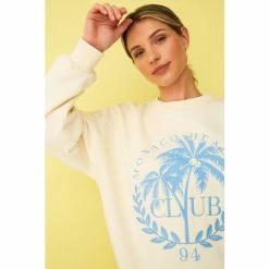 F&F White Embroidered Palm Tree Sweatshirt -F&F Shop unnamed file 2859