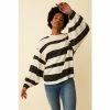 F&F Cosy Mono Stripe Balloon Sleeve Black Top 2 F&F Cosy Mono Stripe Balloon Sleeve Black Top -F&F Shop unnamed file 2896