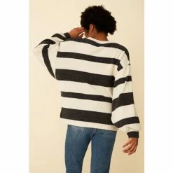 F&F Cosy Mono Stripe Balloon Sleeve Black Top 3 F&F Cosy Mono Stripe Balloon Sleeve Black Top -F&F Shop unnamed file 2897