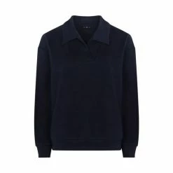 F&F Blue Collar V-Neck Long Sleeve Top -F&F Shop unnamed file 2925