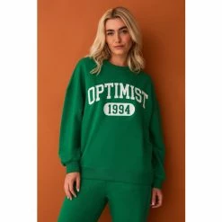 F&F Green Varsity Embroidered Sweatshirt
