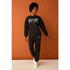 F&F Grey Salt Lake Embroidered Sweatshirt