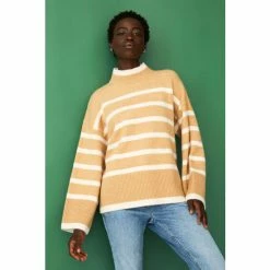 F&F Natural Turtleneck Stripe Jumper