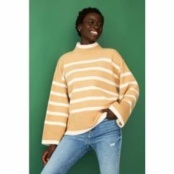F&F Natural Turtleneck Stripe Jumper -F&F Shop unnamed file 2959