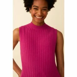 F&F Pink Rib Turtle Neck Tank 5 F&F Pink Rib Turtle Neck Tank -F&F Shop unnamed file 2978