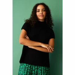 F&F Black Turtleneck Knitted Tank Jumper